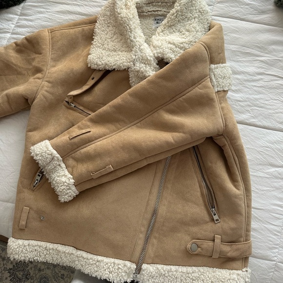 Sherling Suede Moto Jacket - Picture 4 of 6